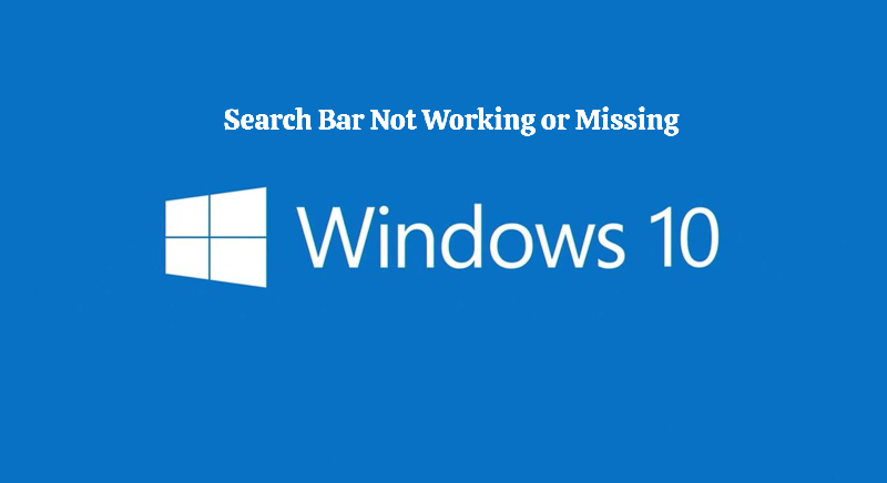 windows 10 search bar not working